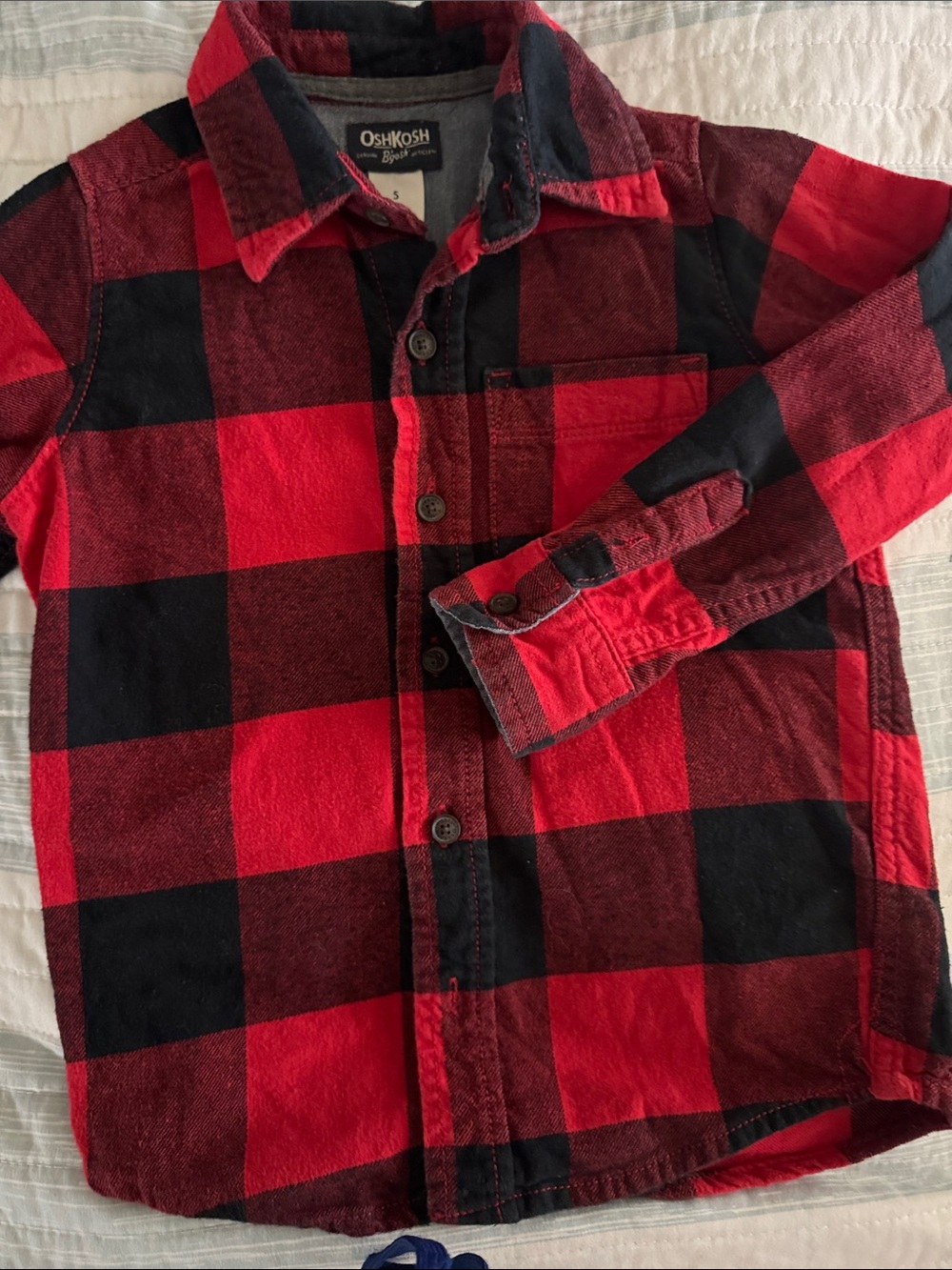 OshKosh B'gosh Red and Black Buffalo Plaid Button-Down Shirt